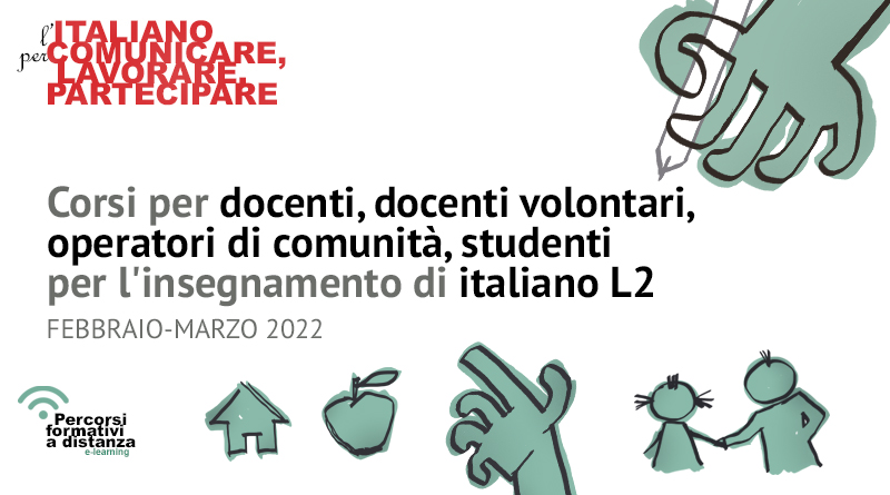 Corsi per docenti, docenti volontari, operatori di comunità, studenti per l’insegnamento di italiano L2